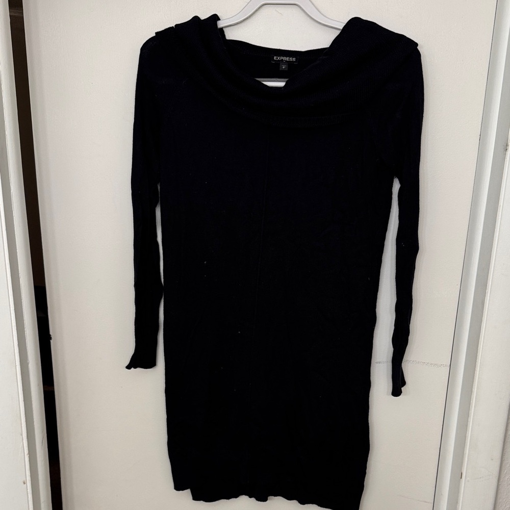 Express Long Sleeve Black Sweater Dress